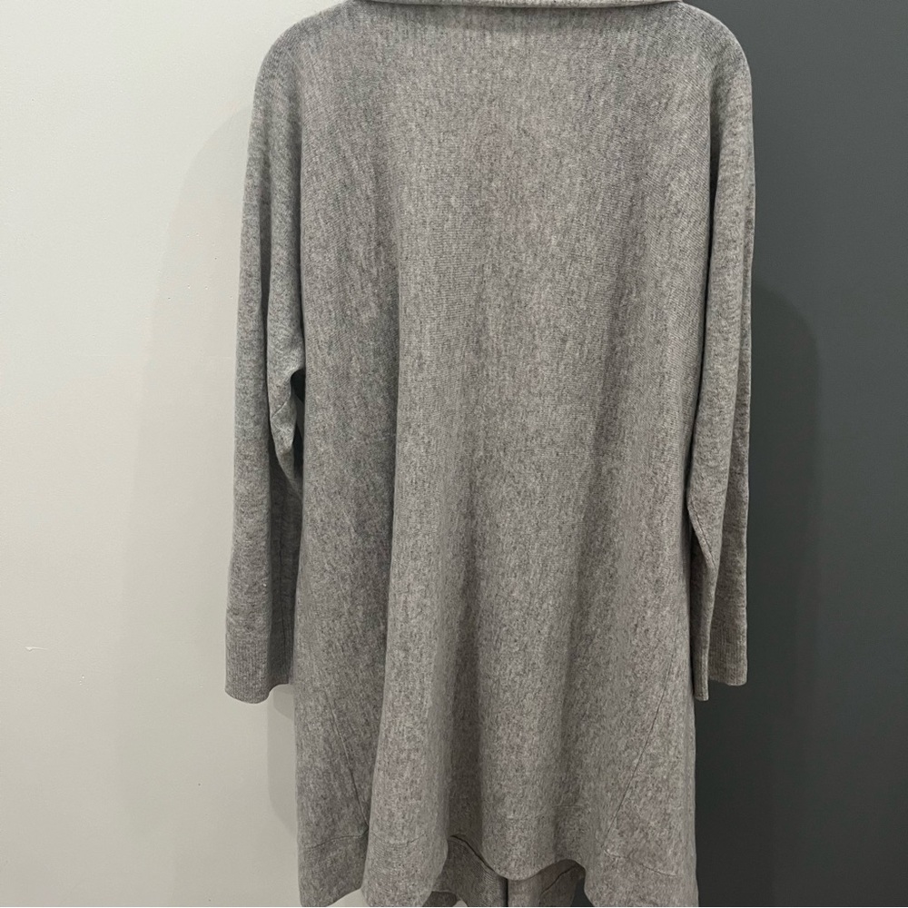 SOLD NWT Hatch 100% Cashmere Knit Airplane Cardigan Heather Gray Long Duster - Picture 10 of 12